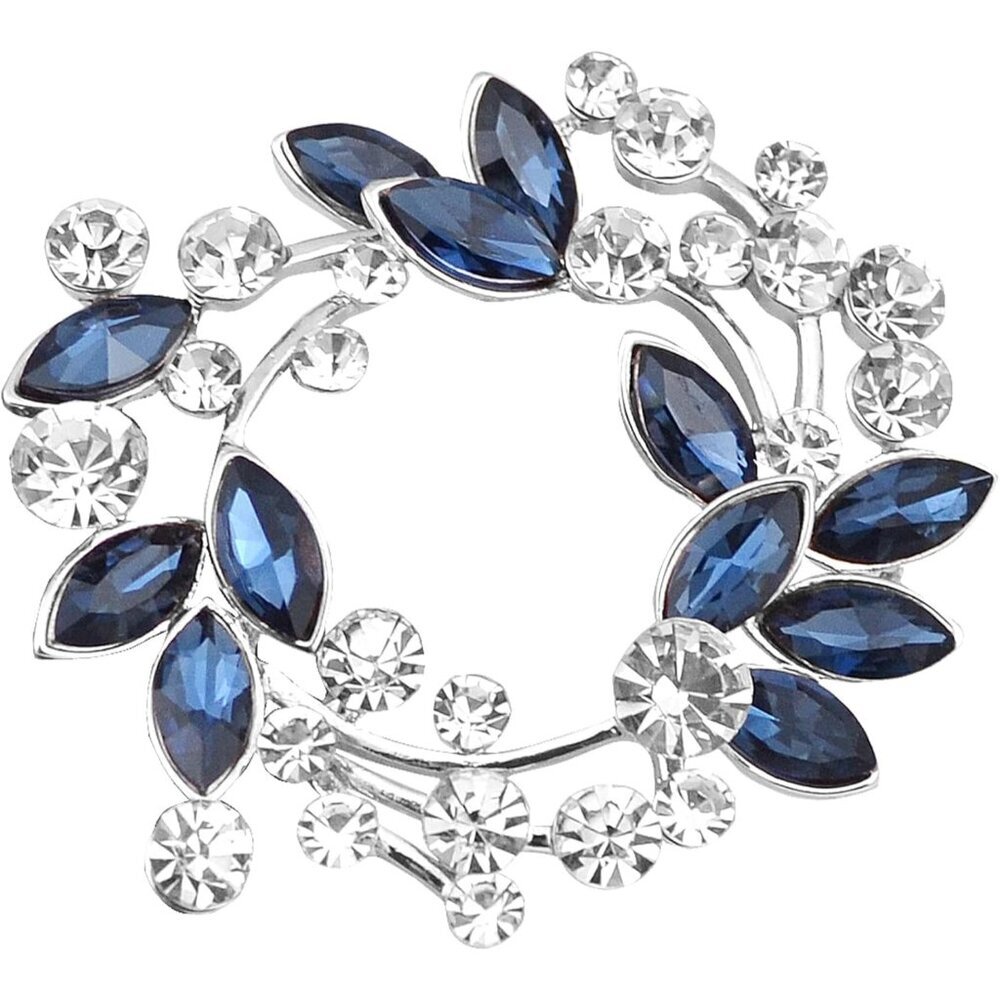Clear Crystal Rhinestone Floral Wreath Pin Brooch BZ005